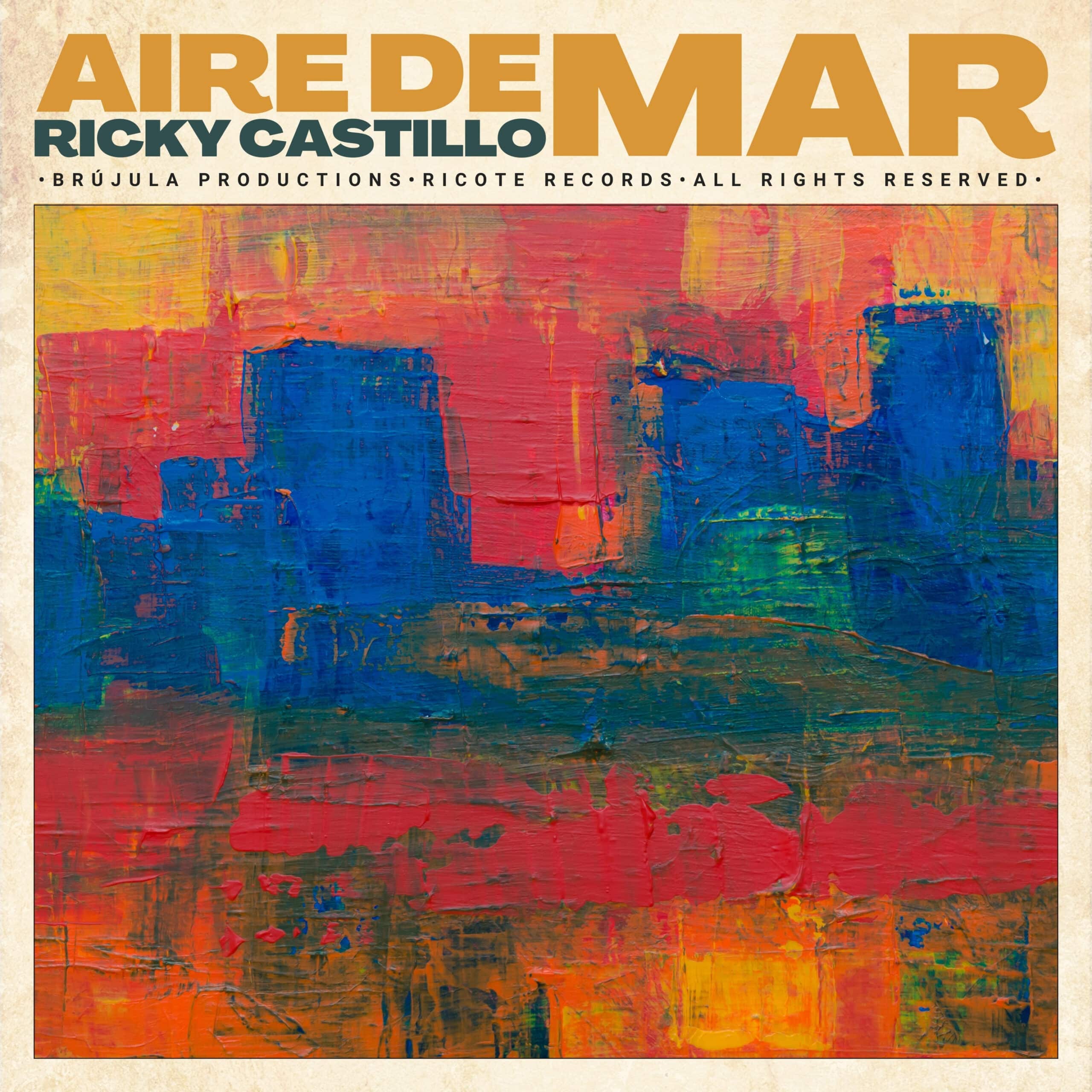 Aire de mar album cover by Cuban jazz guitarist and composer Ricky Castillo